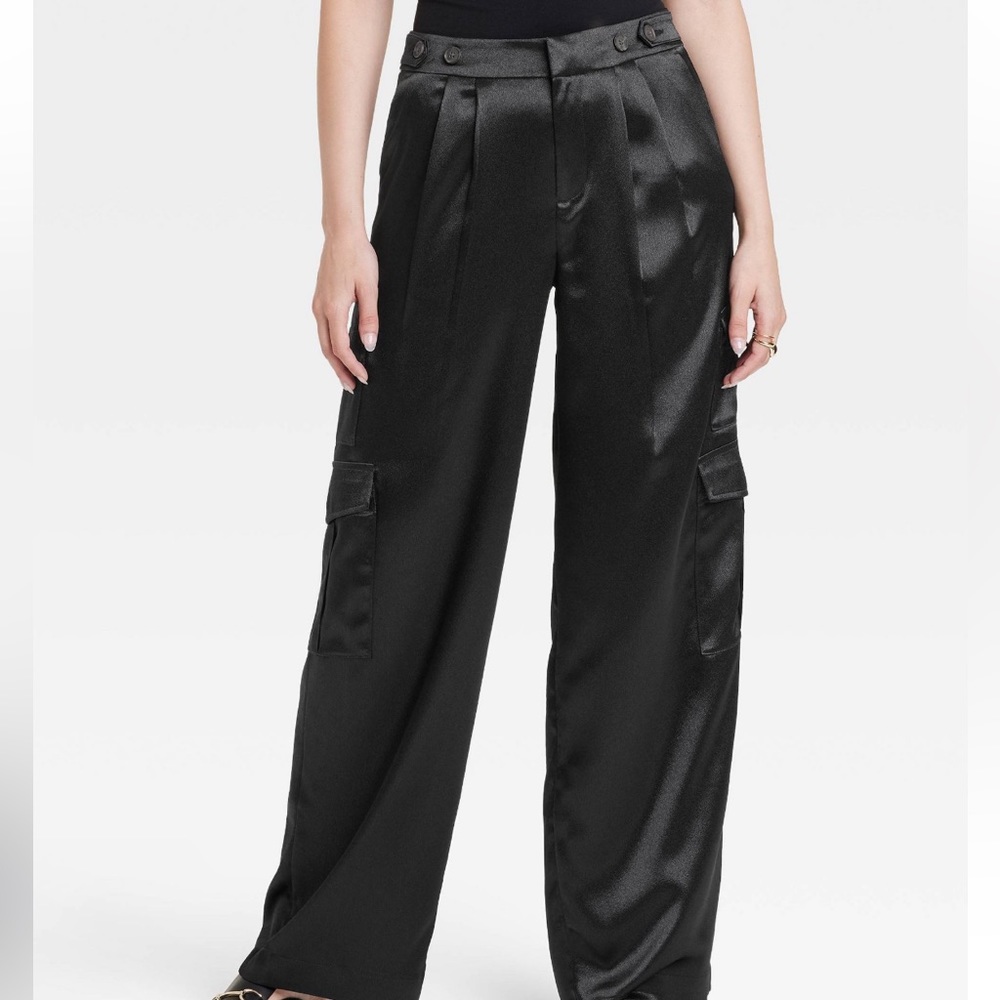 Women’s high rise satin cargo pants A New Day